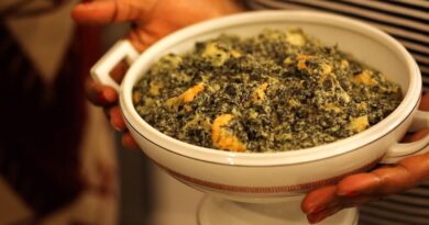 Le Ndolé de bœuf au miondo est un plat savoureux et nutritif qui met en valeur les délicates saveurs de la cuisine camerounaise. Sa combinaison unique de viande de bœuf, de feuilles de Ndolé et de miondo en fait un plat délicieusement équilibré, à la fois onctueux et plein de caractère.